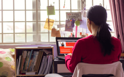 Student studying in her room