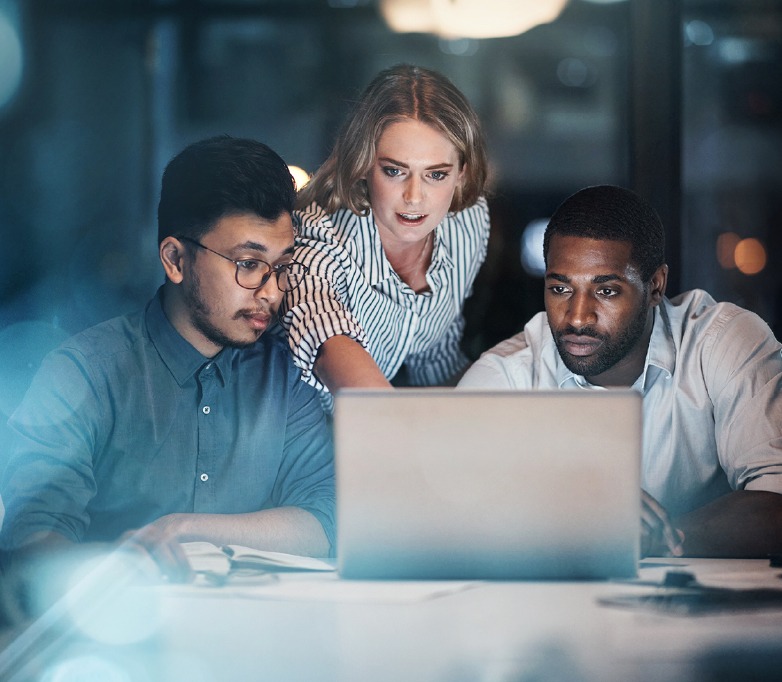 Business people using IT services