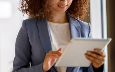 solicitor with tablet